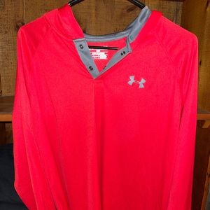 Red Under Armour performance hoodie